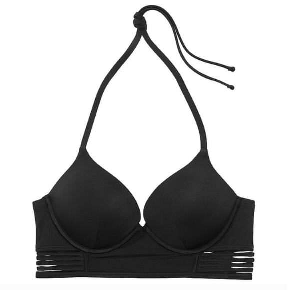 VS Archives Swim Bikini Top Victoria Secret Strappy Sided Bombshell Push Up 34DD - Picture 3 of 16